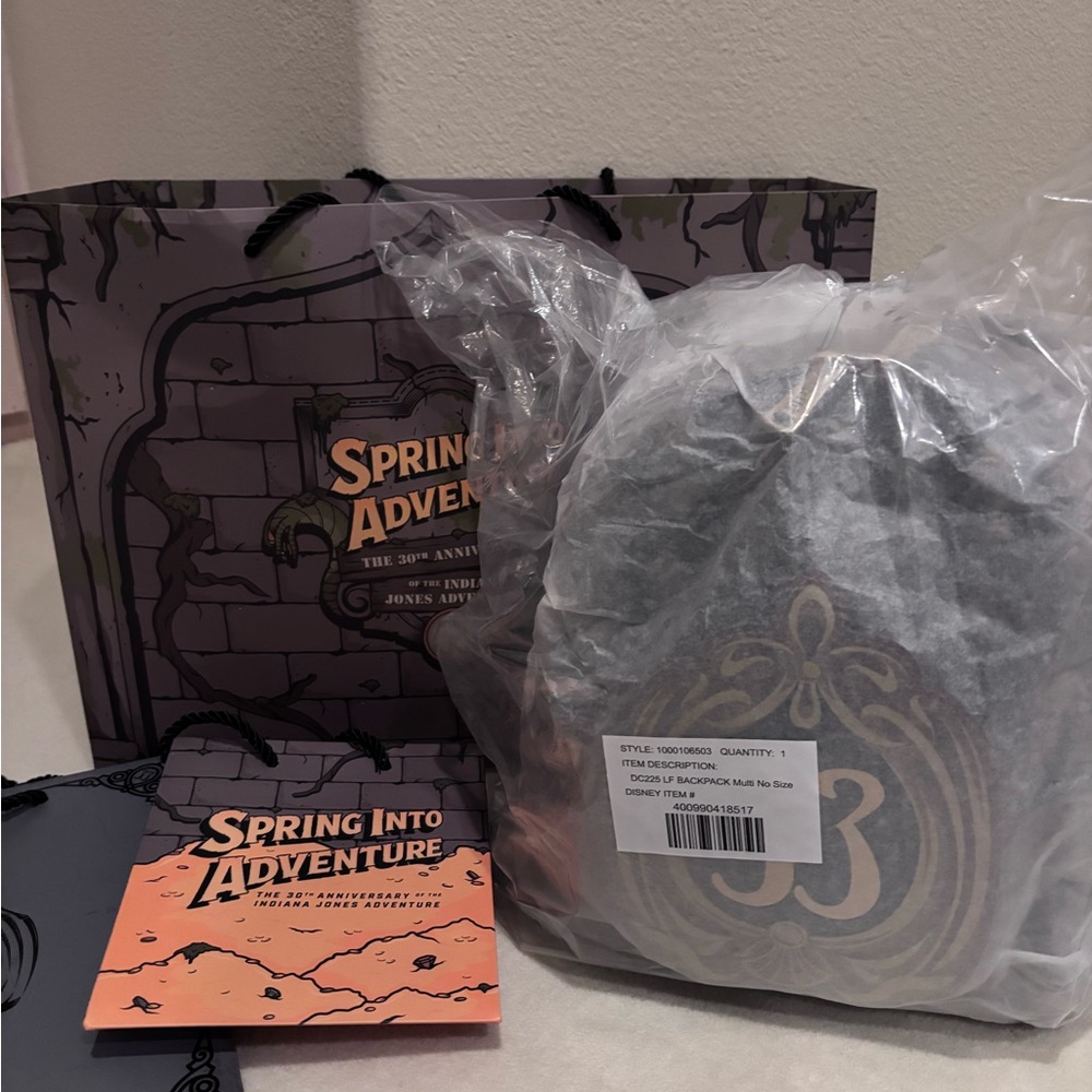 Disneyland Club 33 Indiana Jones Gold Key Backpack